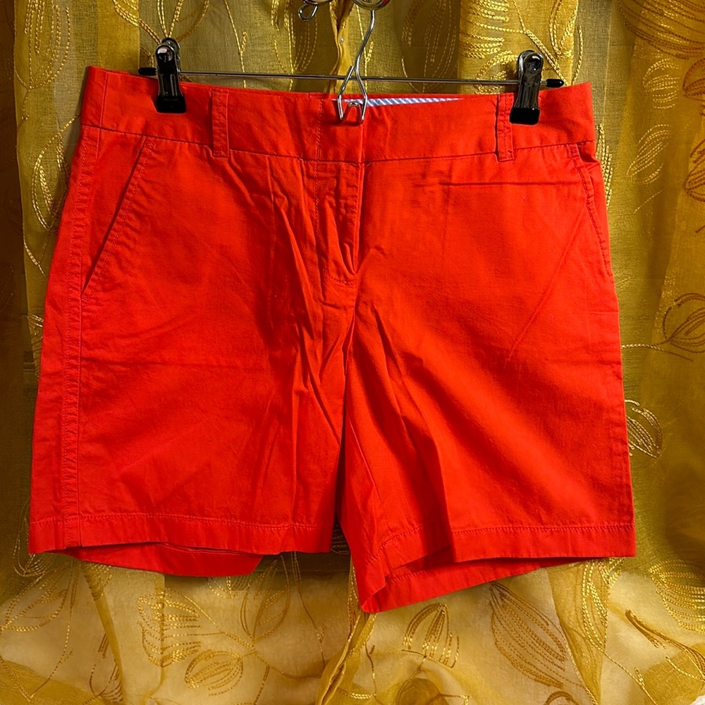 J. Crew, 7 inch Coral…Broken in Chino Shorts…New with tags…size 4